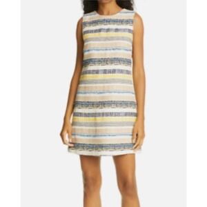 ALICE + OLIVIA Coley Textured Sleeveless A-Line Mini Dress size 4 Blue Yellow